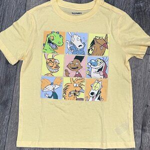 Yellow Nickelodeon Cartoon Graphic T-Shirt, Size S (6-7)